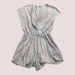 URBAN OUTFITTERS Ecote Gray Retro Ribbed Shorts Romper Playsuit EUC
